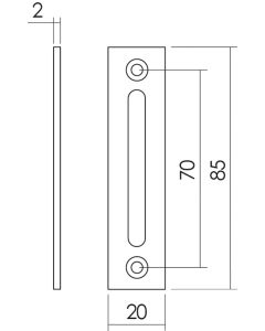 INTERSTEEL Sluitplaat vlak tbv WC-overslag "vrij/bezet" messing ongelakt