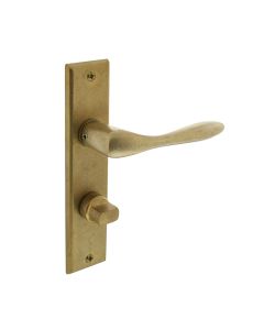 INTERSTEEL Deurkruk Banaan met schild 181x41x7mm WC63/8mm messing getrommeld