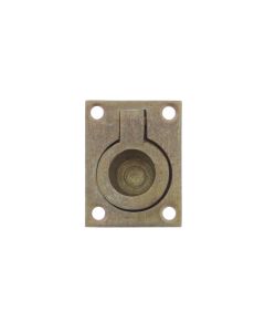 INTERSTEEL Luikring recht 50mm x 39mm messing getrommeld