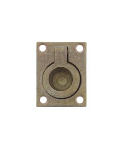 INTERSTEEL Luikring recht 65mm x 49mm messing getrommeld