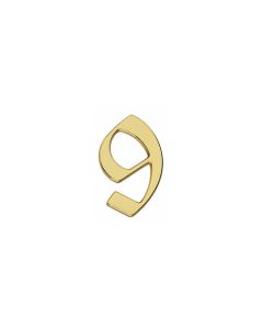 INTERSTEEL Huiscijfer nr. 9 gotisch 120mm messing gelakt