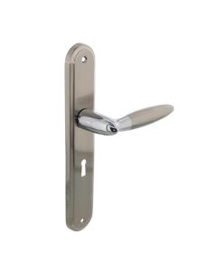 INTERSTEEL Deurkruk 1682 Elen op langschild sleutelgat 56mm chroom/nikkel mat