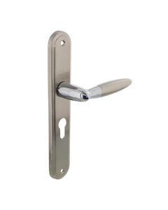 INTERSTEEL Deurkruk 1682 Elen op langschild profielcilinder 55mm chroom/nikkel mat