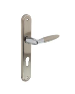 INTERSTEEL Deurkruk 1682 Elen op langschild profielcilinder 72mm chroom/nikkel mat