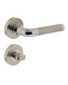 INTERSTEEL Deurkruk 1683 Agatha op rond rozet 7mm nokken met WC8mm chroom/nikkel mat
