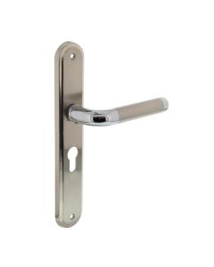 INTERSTEEL Deurkruk 1683 Agatha op langschild profielcilinder 55mm chroom/nikkel mat