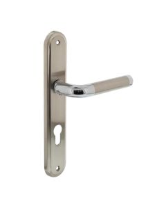 INTERSTEEL Deurkruk 1683 Agatha op langschild profielcilinder 72mm chroom/nikkel mat