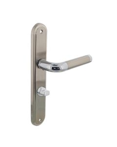 INTERSTEEL Deurkruk 1683 Agatha op langschild WC63/8mm chroom/nikkel mat