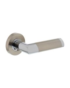 INTERSTEEL Deurkruk Nicol op geveerde schroef rozet chroom/mat-nikkel