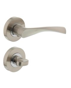 INTERSTEEL Deurkruk 1687 Giussy op rond rozet 7mm nokken met WC6mm nikkel mat