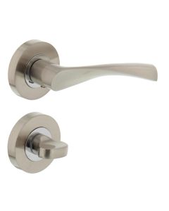 INTERSTEEL Deurkruk 1687 Giussy op rond rozet 7mm nokken met WC8mm nikkel mat