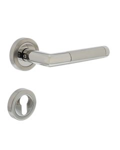 INTERSTEEL Deurkruk hoek 90 + rozet + PCplaatjes chroom/mat nikkel ATP