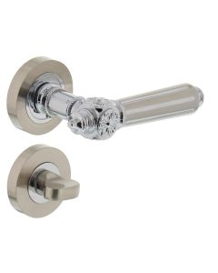 INTERSTEEL Deurkruk 1716 Julietta op rond rozet 7mm nokken met WC8mm chroom/nikkel mat