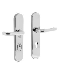 INTERSTEEL Veiligheidsbeslag ovaal kruk/kruk profielcilindergat 72mm SKG*** met kerntrekbeveiliging chroom