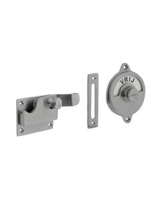 INTERSTEEL WC-overslag met bocht en tekst "vrij / bezet" chroom mat