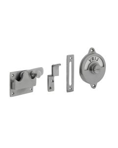 INTERSTEEL WC-overslag vlak met tekst "vrij / bezet" chroom mat