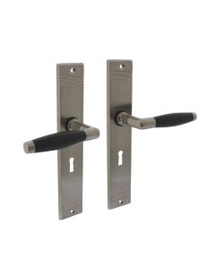 INTERSTEEL Deurkruk Ton basic met schild groef 235x43x5mm sleutelgat 56mm mat nikkel