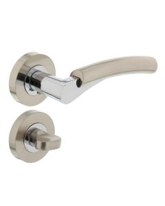 INTERSTEEL Deurkruk 1700 Bryan op rond rozet 7mm nokken met WC8mm chroom/nikkel mat