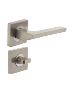 INTERSTEEL Deurkruk 1715 Ben op vierkant rozet 7mm nokken met WC8mm chroom/nikkel mat