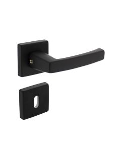 INTERSTEEL Deurkruk Moora op rozet 55x55x10 mm + 7mm nokken met sleutelplaatjes zwart