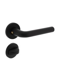 INTERSTEEL Deurkruk Derby op rozet ø50x7 mm + 7mm nokken met WC-sluiting 8mm zwart