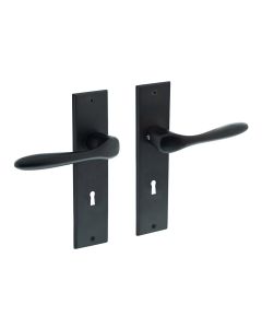 INTERSTEEL Deurkruk Banaan met schild 181x41x7mm sleutelgat 72mm mat zwart