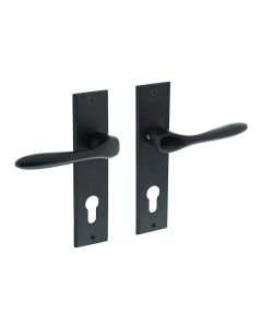 INTERSTEEL Deurkruk Banaan met schild 181x41x7mm profielcilindergat 72mm mat zwart