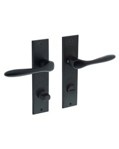 INTERSTEEL Deurkruk Banaan met schild 181x41x7mm WC78/8mm mat zwart