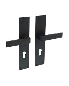 INTERSTEEL Deurkruk Amsterdam met schild 250x55x2mm profielcilindergat 72mm zwart