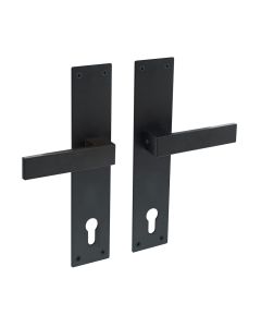 INTERSTEEL Deurkruk Amsterdam met schild 250x55x2mm profielcilindergat 110mm zwart