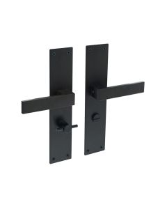 INTERSTEEL Deurkruk Amsterdam met schild 250x55x2mm WC63/8 zwart