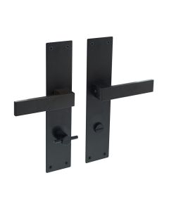 INTERSTEEL Deurkruk Amsterdam met schild 250x55x2mm WC78/8 zwart