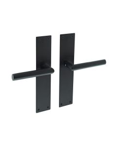 INTERSTEEL Deurkruk Jura recht Hoek 90° met schild 250x55x2mm blind zwart