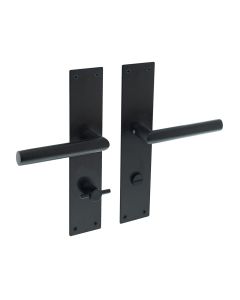 INTERSTEEL Deurkruk Jura recht Hoek 90° met schild 250x55x2mm WC78/8 zwart