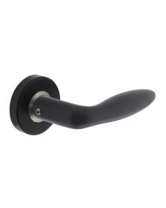 INTERSTEEL Deurkruk Jupiter op ronde rozet met ring met veer RVS/mat zwart