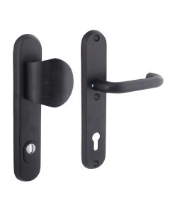 INTERSTEEL SKG3 Veiligheid-schilden greep/kruk profielcilindergat 92mm met kerntrek beveiliging zwart/rvs
