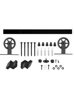 INTERSTEEL Schuifdeursysteem 2 meter, hangrollen met spaakwiel 170mm, staal mat zwart