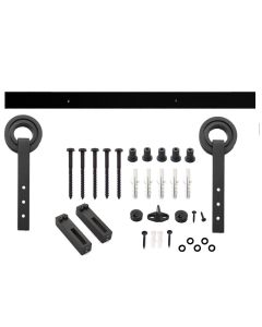 INTERSTEEL Schuifdeursysteem 2 meter, hangrollen met open wiel 255mm, staal mat zwart