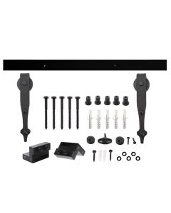 INTERSTEEL Schuifdeursysteem 2 meter, hangrollen pijlvorm 290mm, staal mat zwart