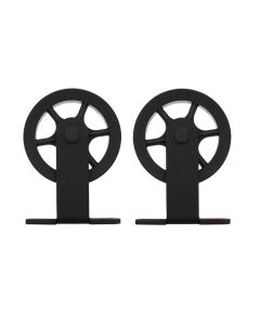 INTERSTEEL Set van 2 rollers spaakwiel 170mm tbv schuifdeursysteem 450120, incl. bevestiging, staal mat zwart