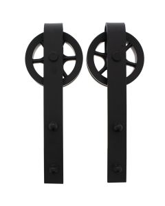 INTERSTEEL Set van 2 rollers spaakwiel 340mm tbv schuifdeursysteem 450121, incl. bevestiging, staal mat zwart