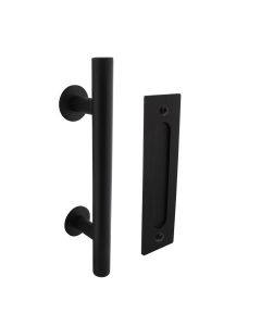 INTERSTEEL Deurgreep T-vorm ø25x305 mm met schuifdeurkom 220mm x 60mm zwart