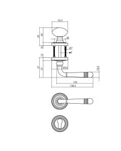 INTERSTEEL Wisselgarnituur Emily rechts op rozet gebruineerd