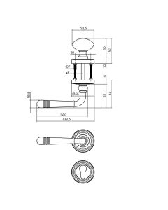 INTERSTEEL Wisselgarnituur Emily links op rozet gebruineerd