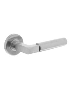 INTERSTEEL Deurkruk 0379 Bau-stil op rozet rond staal met 7mm nok RVS