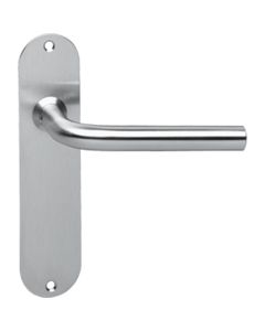 INTERSTEEL Deurkruk recht ø16mm slank op schild plat ovaal WC72/8mm RVS