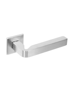 INTERSTEEL Deurkruk Moors No.3 met vierkante geveerde rozet 50x5mm rvs geborsteld