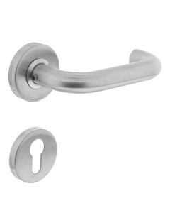 INTERSTEEL Deurkruk Rond brandvertragend op rozet met nok 7mm RVS met profielcilindergat