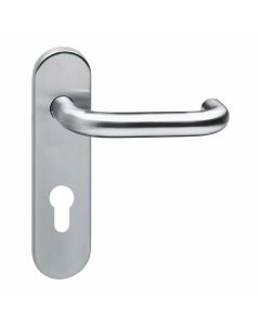 INTERSTEEL Deurkruk Rond brandvertragend op kortschild profielcilindergat 72mm RVS