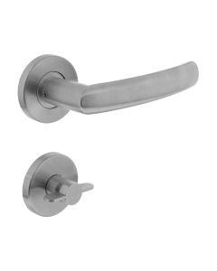 INTERSTEEL Deurkruk Blok op kunststof rozet WC 8mm RVS